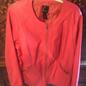 Pumpkin  Faux Leather Jacket 22/24 Lane Bryant